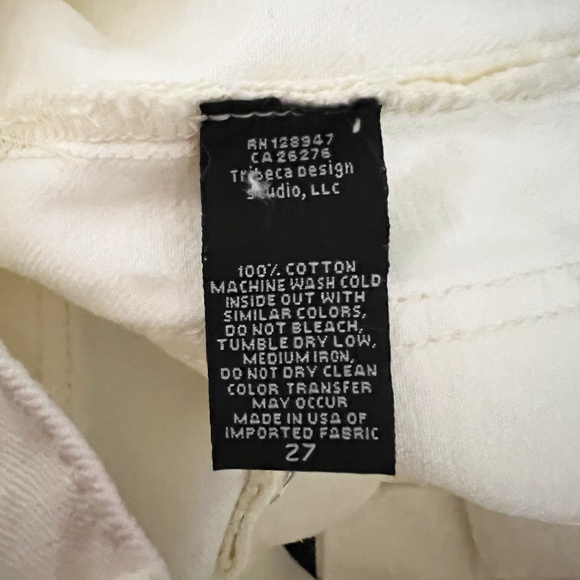 Nili Lotan Alodie Cotton High Rise Front Pocket Mini Denim Jean Shorts Cream 27 - Picture 3 of 4